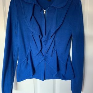 INC international royal blue zip sweater